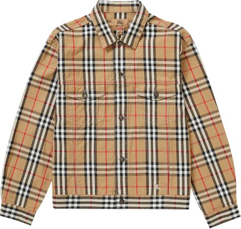 supreme burberry ebay|Supreme Burberry Denim Trucker Jacket Beige Size Large NEW.